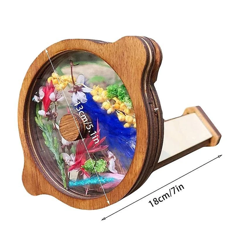 Kaleidoscope Novelty Diy Kit Wooden Magic Rotating Fillable Natural For Halloween Christmas 3 Kaleidoscope Novelty Diy Kit Wooden Magic Rotating Fillable Natural For Halloween Christmas - Billede 3