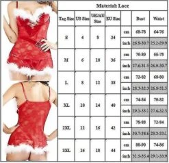 Women Lace Christmas Underwear Suit Lingerie Babydoll Dress Sleepwear Costume 3XL -Schmidt Butik 534314791 max