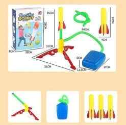 1 Set Boys Ejection Flying Rocket Outdoor Soaring Launcher Toys Children Christmas Birthday Gift