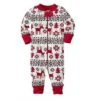 Christmas Fair Isle Family Matching Pajamas Set Women Men Kids Baby Romper Striped Sleepwear