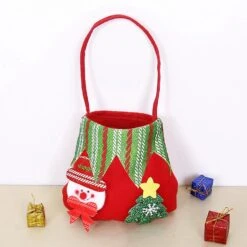 4Pcs Christmas Non-Woven Fabrics Candy Bags Mixed Patterns Drawstring Bags With Handle Reusable -Schmidt Butik 536120558 max