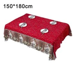 Christmas Rectangle Table Cloth Printed Table Cover Oblong Waterproof For Dining Room Kitchen Decor Beige Heart Red Heart -Schmidt Butik 537901381 max