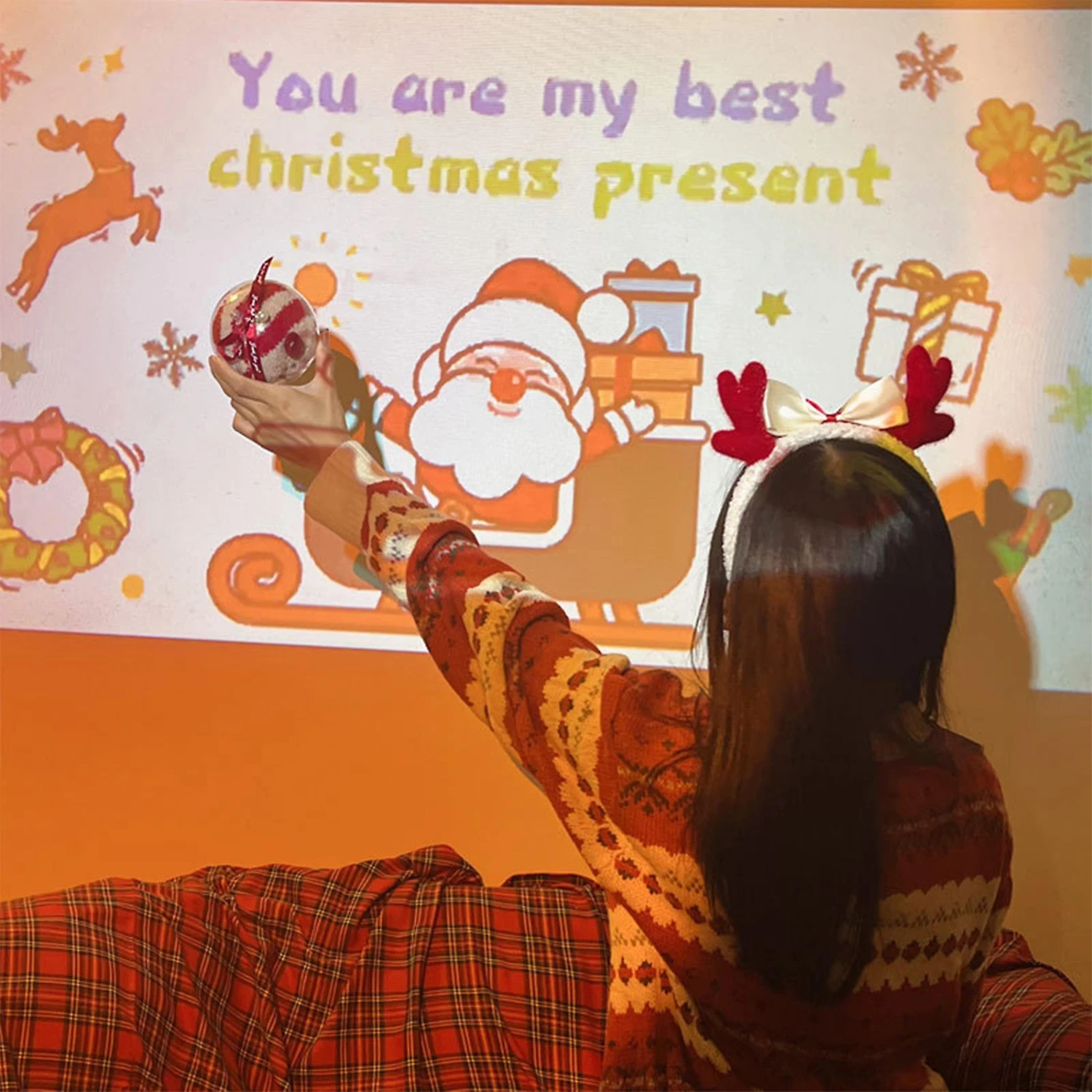 Christmas Projector Toy,mini Merry Christmas With Projection Card,kids Gifts 4 Christmas Projector Toy,mini Merry Christmas With Projection Card,kids Gifts - Billede 4