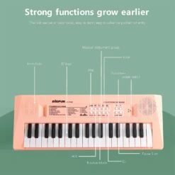37 Keys Electric Kids Piano With Microphone Recording Function Musical Toy Portable Electronic Keyboard Piano Learning Toys For Kids Christmas Gifts Pink -Schmidt Butik 543523129 max