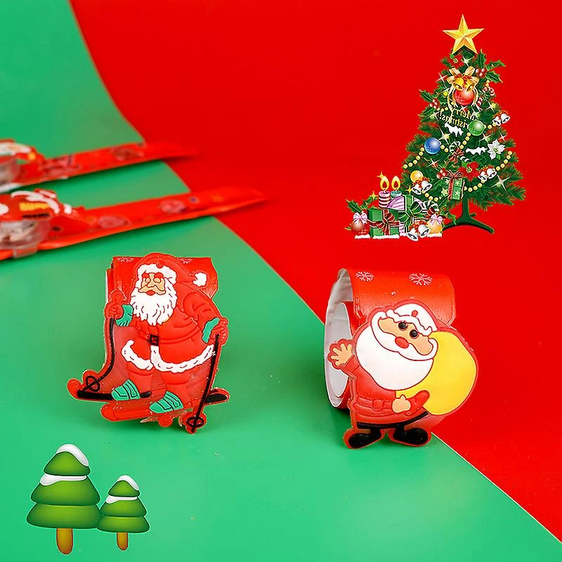 6 Pieces Santa Snowman Christmas Bracelet Christmas Circle Wristbands For Kids Boys Girls Adult Christmas Party Gifts 2 6 Pieces Santa Snowman Christmas Bracelet Christmas Circle Wristbands For Kids Boys Girls Adult Christmas Party Gifts - Billede 2