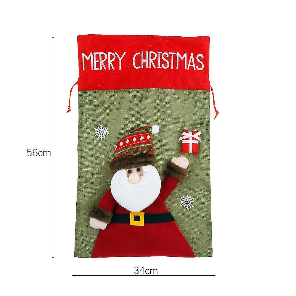 3pcs Christmas Sacks DrawstringBag 2 3pcs Christmas Sacks DrawstringBag - Billede 2