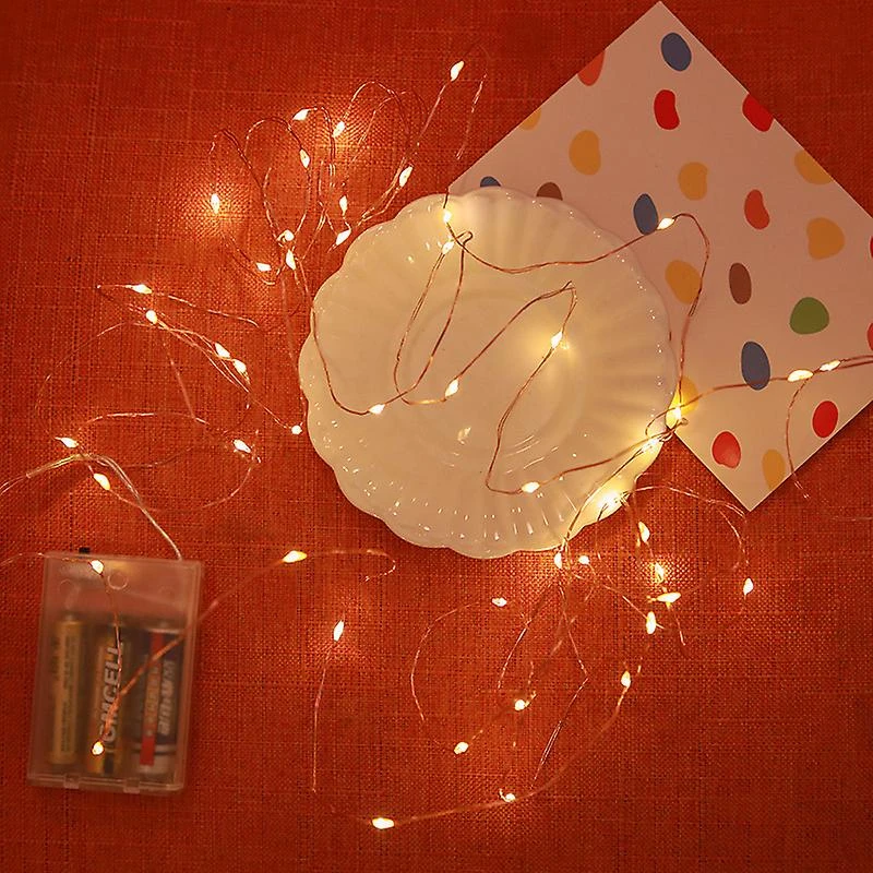 Copper Wire Lamp, Led Lamp String, Battery Box Lamp, Fairy Lamp, Star Lamp, Christmas 20m, 200 Lamps Pxcl 2 Copper Wire Lamp, Led Lamp String, Battery Box Lamp, Fairy Lamp, Star Lamp, Christmas 20m, 200 Lamps Pxcl - Billede 2