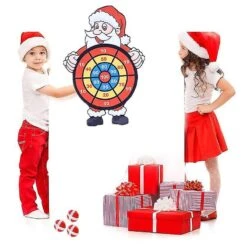 Balls Dart Board Christmas Santa Claus Style Children Dart Board Kit_x