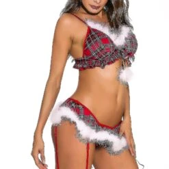 Christmas Suit Role Play Stage Dress Underwear Pajamas Two Piece Set XXL