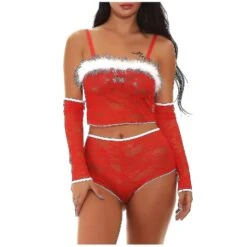 Christmas Suit Role Play Stage DressUnderwear Pajamas Three Piece Set XXL -Schmidt Butik 552564726 max
