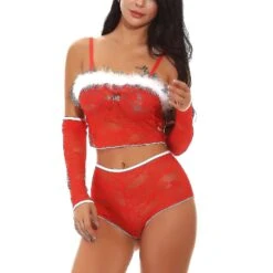 Christmas Suit Role Play Stage DressUnderwear Pajamas Three Piece Set XXL -Schmidt Butik 552564833 max