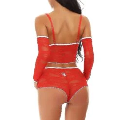 Christmas Suit Role Play Stage DressUnderwear Pajamas Three Piece Set XXL