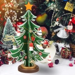 Mini Wooden Christmas Tree Toy Set With