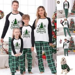 Family Matching Christmas Pajamas Set Couples Adult Kids Dog Nightwear Pjs Xmas Jp