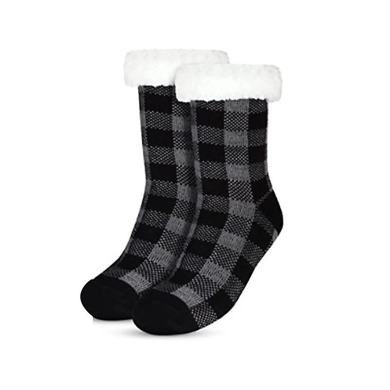 Fluffy Thermal Sherpa Slipper Socks Ultra Soft Christmas Winter Socks Grey 2 Fluffy Thermal Sherpa Slipper Socks Ultra Soft Christmas Winter Socks Grey - Billede 2