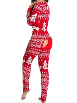 Kvinder Animal Pyjamas One Piece Christmas Bodysuit Buksedragt Langærmet Nattøj Børn 85