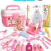Kids Pretend Play Doctor Toy Set Nurse Role Act Game Simulation Medical Accessories Bag For Girls Education Toys Christmas Gifts 39pcs Ramdon Color
