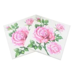 20 Pieces Napkin Rose Printed Soft Beautiful Disposable Paper Napkins Party Supplies Tissues For Wedding Christmas Birthday