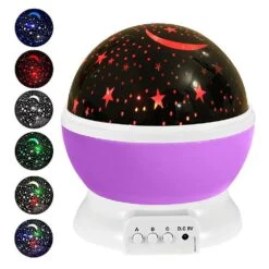 Gifts Rotating Nights Lights Lamp For Age 3-12 Boys Bedroom Christmas Decor Purple -Schmidt Butik 583708748 max