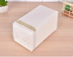 Pack Of 50 Christmas Paper Napkins For Cocktail, Party, Wedding, Bridal Shower, White(40x30cm) -Schmidt Butik 585677698 max