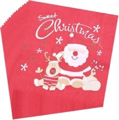 Christmas Napkins,60pcs Tables Printed Napkins Santa Pattern Disposable Paper Napkins,13x13 In(santa Claus)