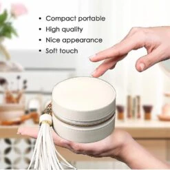 Round Travel Es, Small Ortable Travel Organizer Boxu Leaer Organizer Case For Rings Earrings Necklace Christmas New Year Party G @bugu White -Schmidt Butik 590244180 max
