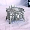 Vintage Metal Alloy Box Ring Trinket Case Jewellery Organiser Storage Boxes Christmas Birthday Gift(1pcs, Silver) @bugu