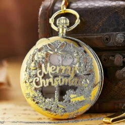 Fashion Merry Christmas Word Music Box Music Player Pocket Watch Metal Vintage @bugu -Schmidt Butik 595896303 max