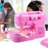 Mini Electric Sewing Machine Pretend Play Toy Children Girls Birthday Christmas Gift Educational To