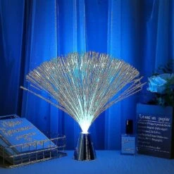 Color Changing Fiber Optic Light, Battery-operated Ice Fiber Optic Mood Novelty Lamps Led Fiber Lamp For Christmas New Year Home Decoration(c