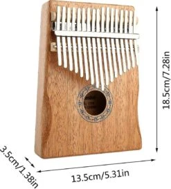 Christmas Kalimba Thumb Piano 17 Keys, Mahogni Kalimba Thumb Piano Set Med Studieinstruktion Og Tuning Hammer Begynder Professional Finger Piano Mu