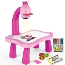 Children's Led Projector Drawing Board Smart Art Drawing Table Toy Christmas Gifts, Kids Gifts Ns2