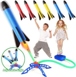 Jump Rocket Launcher For Kids, Summer Outdoor Games Activities, 6 Colorful Foam Rockets, Party Christmas Birthday Gift, Boys And Girls Over 3 Years Ol -Schmidt Butik 641952647 max