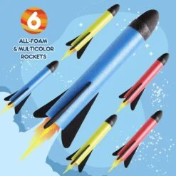 Jump Rocket Launcher For Kids, Summer Outdoor Games Activities, 6 Colorful Foam Rockets, Party Christmas Birthday Gift, Boys And Girls Over 3 Years Ol -Schmidt Butik 641953156 max