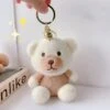 Milk Tea Bear Backpack Pendant Soft And Comfortable Fabric Gift For Christmas Birthday New Year White