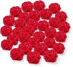 20 Pieces Rattan Balls, Decorative Rattan Balls Ornaments Wedding Christmas Birthday Party Home Decorations(red) -Schmidt Butik 676336612 max