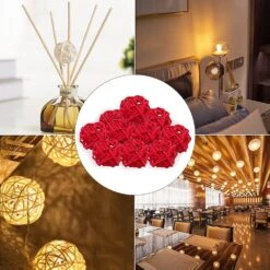 20 Pieces Rattan Balls, Decorative Rattan Balls Ornaments Wedding Christmas Birthday Party Home Decorations(red) -Schmidt Butik 676336940 max