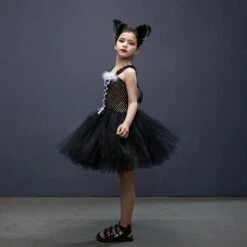 Kid Child Halloween Mesh Dress Cosplay Costume Carnival Christmas Party Sweet Cute Cartoon Animal Cat Stage Performance Suitblack Set 2 XXL -Schmidt Butik 718780174 max