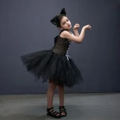 Kid Child Halloween Mesh Dress Cosplay Costume Carnival Christmas Party Sweet Cute Cartoon Animal Cat Stage Performance Suitblack Set 2 XXL -Schmidt Butik 718780383 max