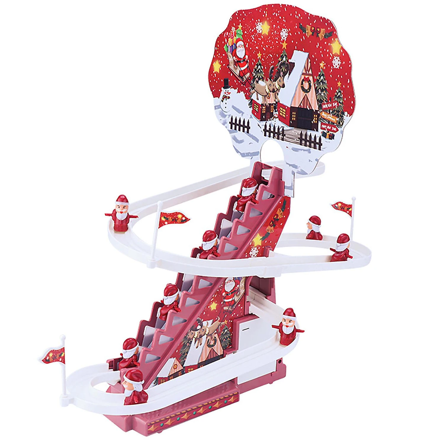 Electronic Christmas Track Slide Automatic Early Educational Christmas Sliding Roller Coaster Battery Type 9pcs Father Christmas 2 Electronic Christmas Track Slide Automatic Early Educational Christmas Sliding Roller Coaster Battery Type 9pcs Father Christmas - Billede 2