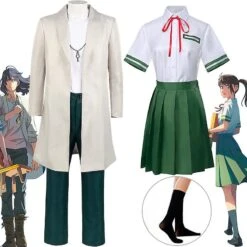 Suzume No Tojimari Cosplay Anime Iwato Suzume Costume Jk Skirt Shirt Uniform Casual Wear Halloween Costumes Christmas Party Gift XXL Men -Schmidt Butik 762018293 max