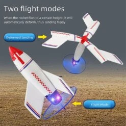 Rocket Launcher Toy For Kids - Outdoor Self-Launching Rocket With LED Lights, Rechargeable Battery - Perfect For Birthdays, Christmas, Children's Day -Schmidt Butik 776220148 max