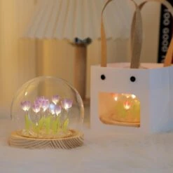 DIY Tulip Mood Light Birthdays Thanksgiving Arts And Crafts ABS A Birthday Present Christmas Atmosphere Lamp Pink