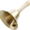 Extra Loud Solid Brass Handbell With Wooden Handle - Multi-Use For School, Church, Hotel, Christmas And Wedding Service (8cm)