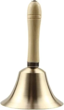 Extra Loud Solid Brass Handbell With Wooden Handle - Multi-Use For School, Church, Hotel, Christmas And Wedding Service (8cm) -Schmidt Butik 782831709 max