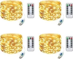 Christmas LED Fairy Lights Copper Wire USB With Remote Control 4 Pack 10M 100LED Indoor Halloween Li
