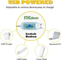 Christmas LED Fairy Lights Copper Wire USB With Remote Control 4 Pack 10M 100LED Indoor Halloween Li -Schmidt Butik 784300602 max