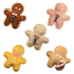 Cute Gingerbread Man Plush Pillow, 17 Inch Christmas Cartoon Toy For Kids, Soft Stuffed Doll Gift