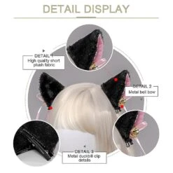 5pair Cat Ears Hair Clips Halloween Fox Ears Furry Hair Pins Cat Headband Christmas Party Decor -Schmidt Butik 820555447 max