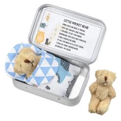 Pocket Hug Tiny Teddy Handmade Bear In A Tin Box Cute Plush Toy Christmas Gifts Beige -Schmidt Butik 848380462 max
